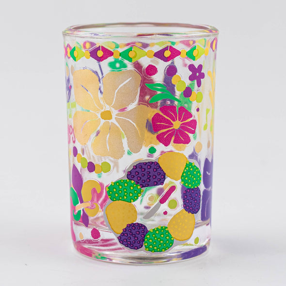 Floral Mardi Gras Shot Glass