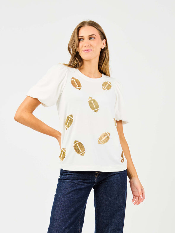 Tina Sequin Footballs Top (XS-2X)