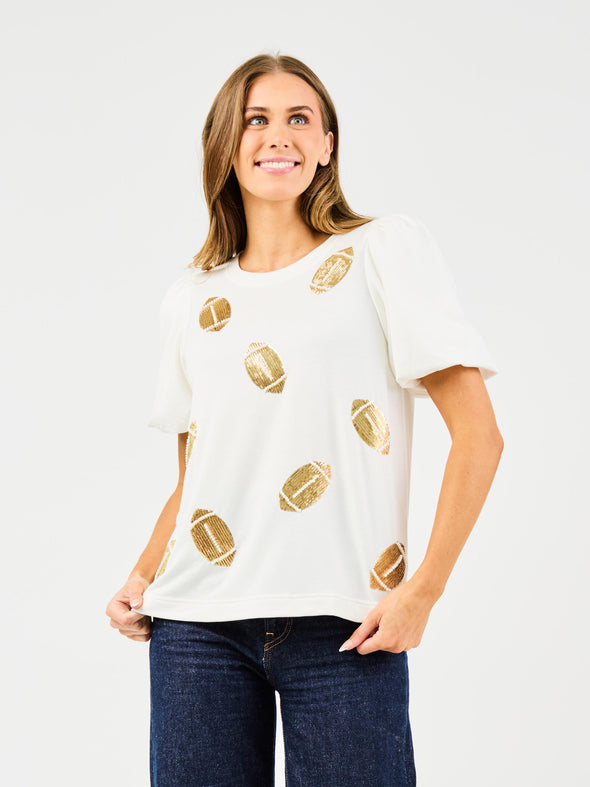 Tina Sequin Footballs Top (XS-2X)