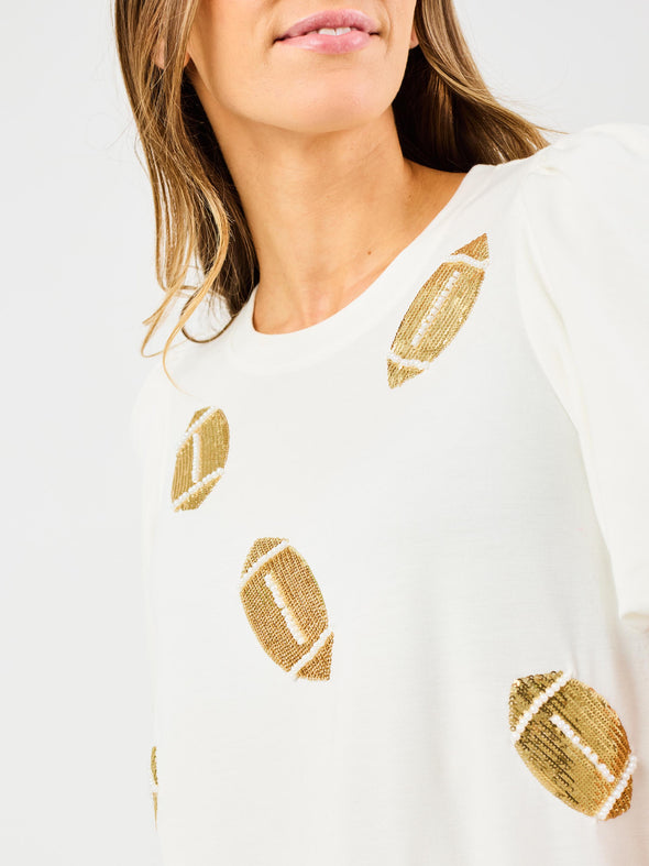 Tina Sequin Footballs Top (XS-2X)