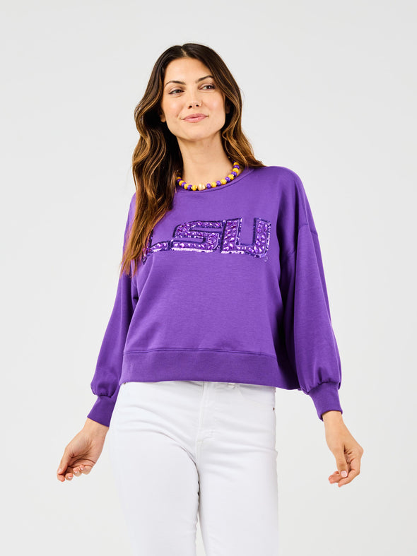 Millie Jeweled LSU Sweatshirt (XS-XL)