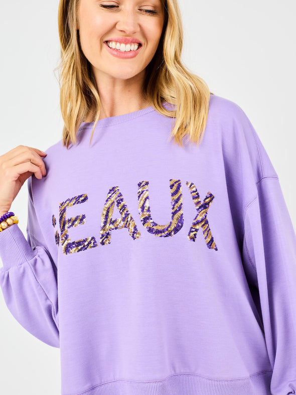 Millie Tiger Print Geaux Sweatshirt (XS-XL)