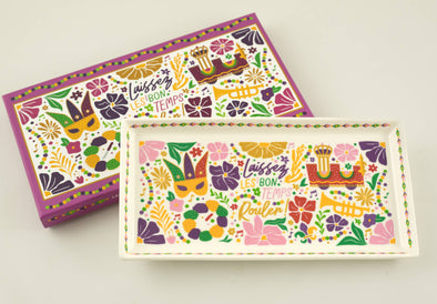Floral Mardi Gras Tray
