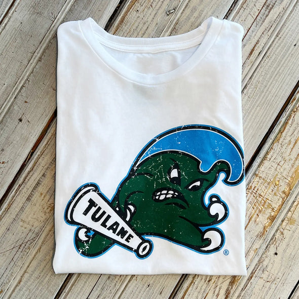Women's Tulane Angry Wave Crewneck Tee (S-XXL)