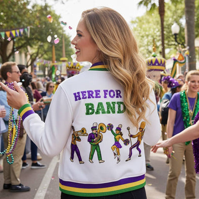 Mardi Gras Here for the Bands Sequin Jacket (XS-XL)