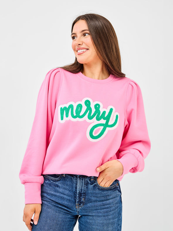 Pink Kelly Merry Sweatshirt (XS-2X)