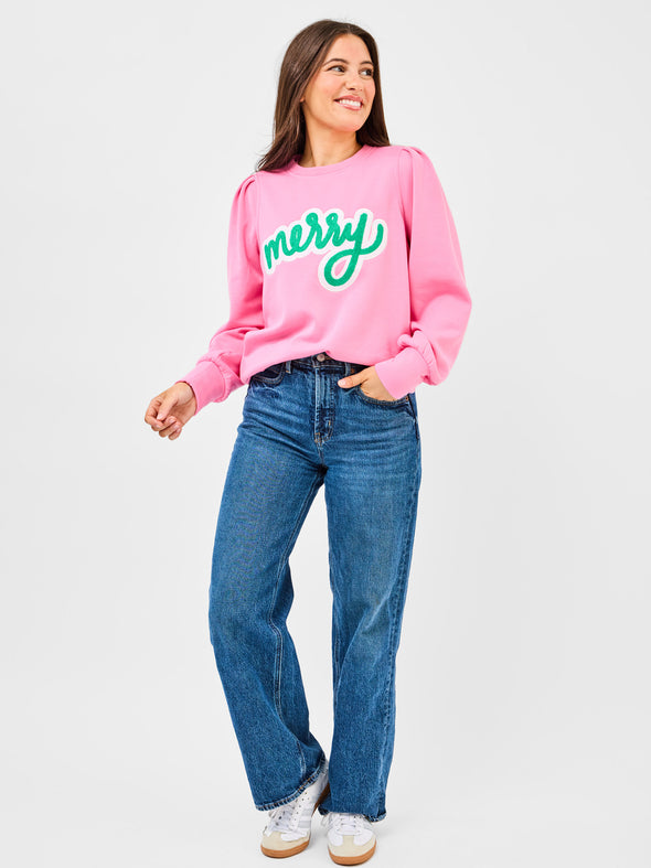 Pink Kelly Merry Sweatshirt (XS-2X)