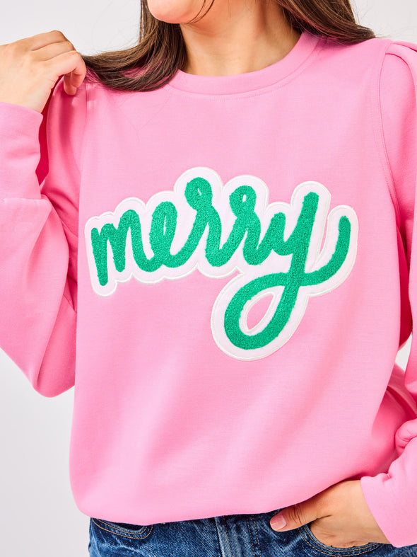 Pink Kelly Merry Sweatshirt (XS-2X)