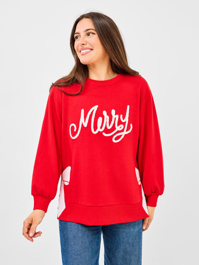 Lakelyn Merry Bow Sweatshirt (XS-2X)