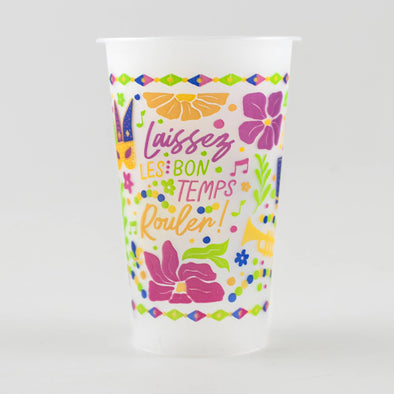Floral Mardi Gras Disposable Cups (SET OF 24)