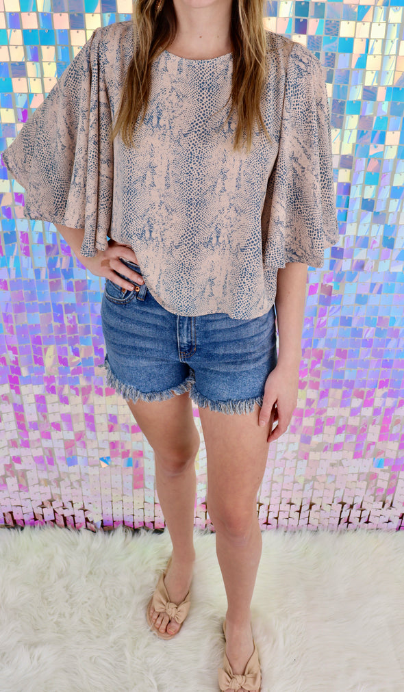 Snake Print Flare Candice Top