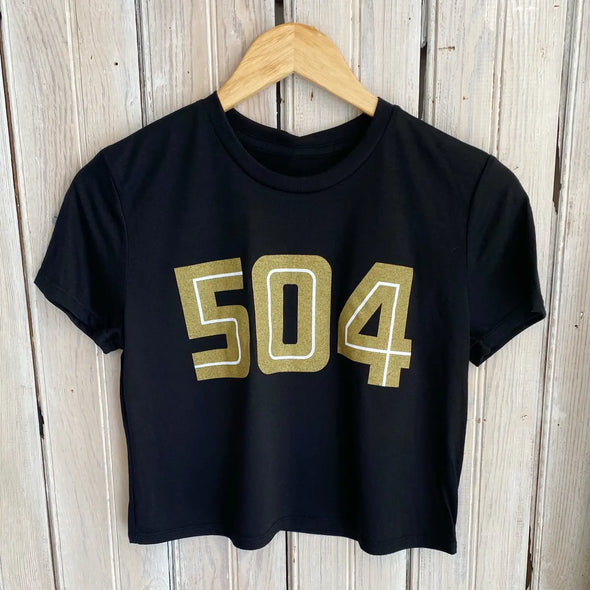 Black And Gold 504 Crop With White Detailing