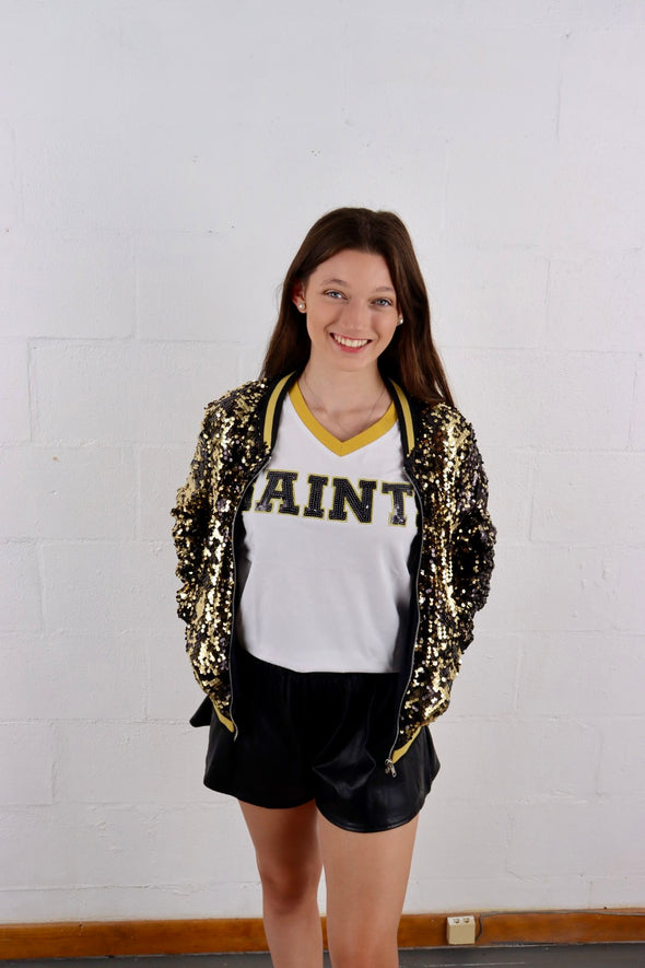 Black and Gold Sequin Jacket