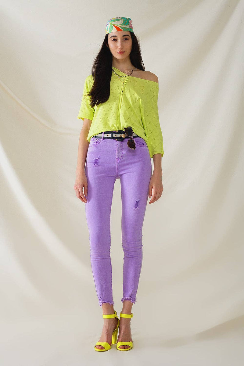 High Waisted Purple Super Skinny Jeans – NOLA BOO