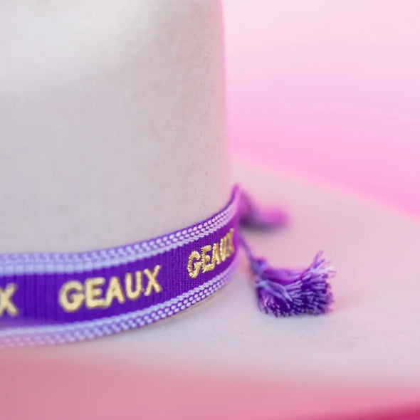 Purple and Gold Geaux Hat Band