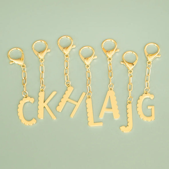 Enamel Initial Bag Charms