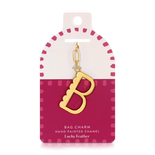 Enamel Initial Bag Charms