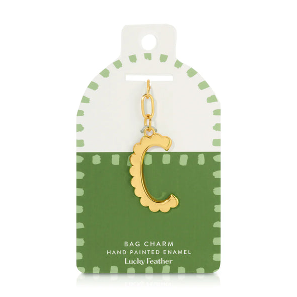 Enamel Initial Bag Charms