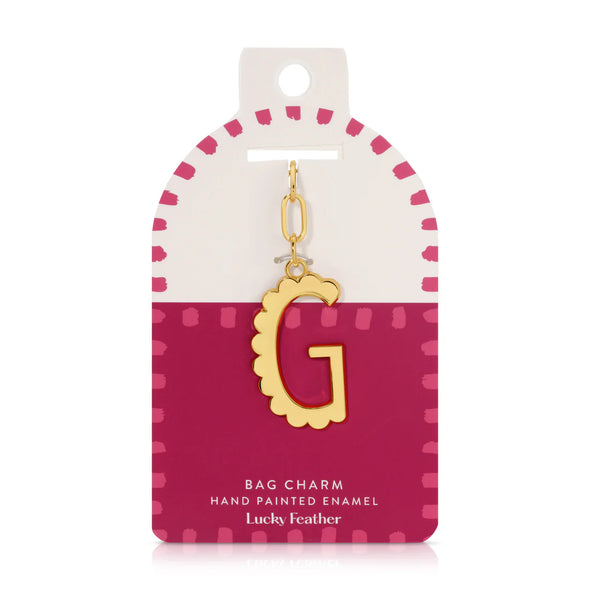 Enamel Initial Bag Charms