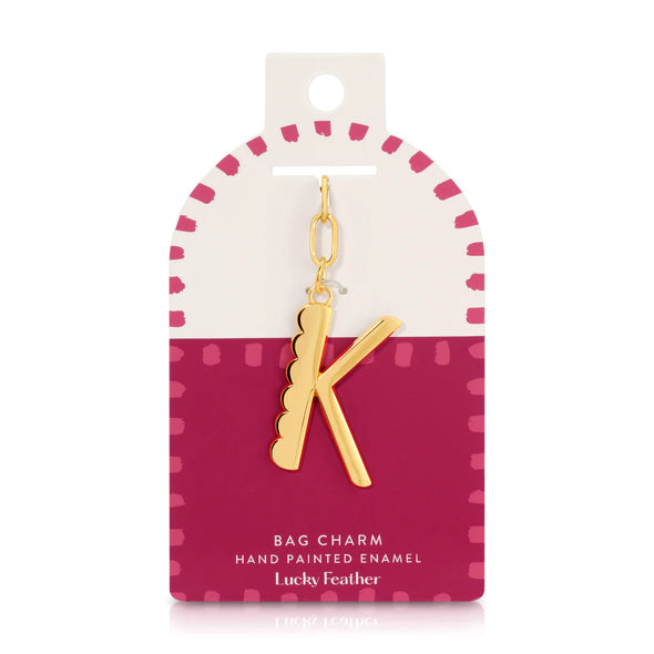 Enamel Initial Bag Charms
