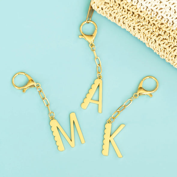 Enamel Initial Bag Charms