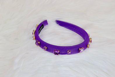 Purple Jeweled Skinny Headband