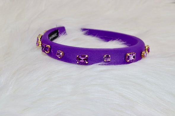 Purple Jeweled Skinny Headband