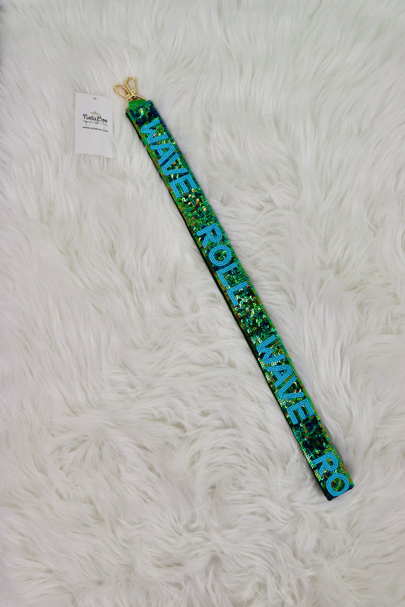 Sequin Bead Roll Wave Bag Strap