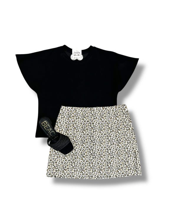 Flared Short Sleeve Scuba Top In 4 Colors