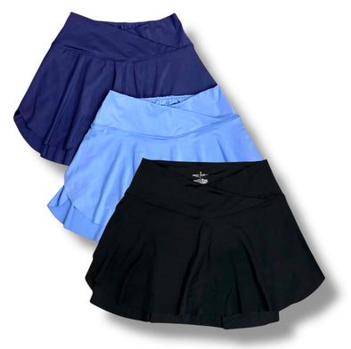 Cross Over Skort In Light Blue Navy Or Black (S-XXL)