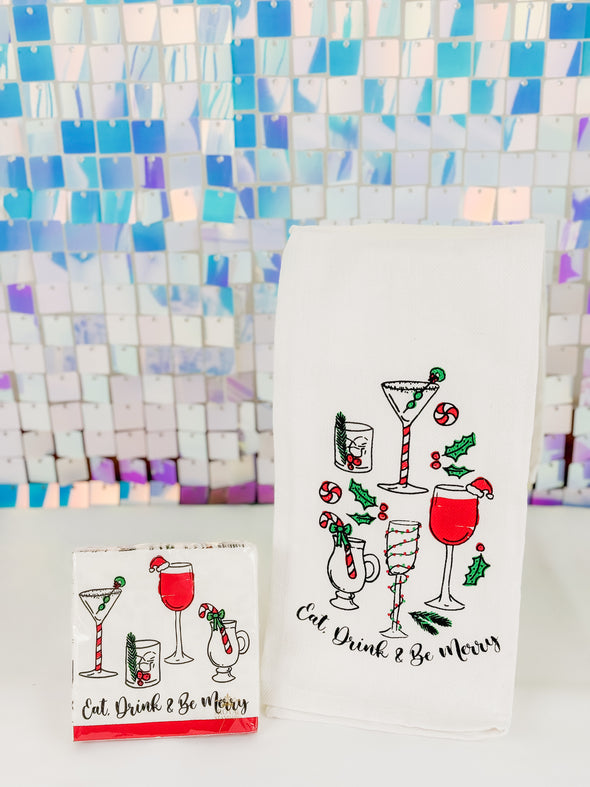 Eat Drink & Be Merry Hand Towel