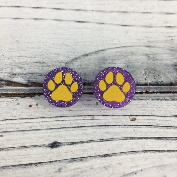 Game Day Tiger Paw Studs in 2 Colors