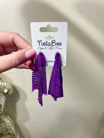 Purple Metallic Shimmer Earrings