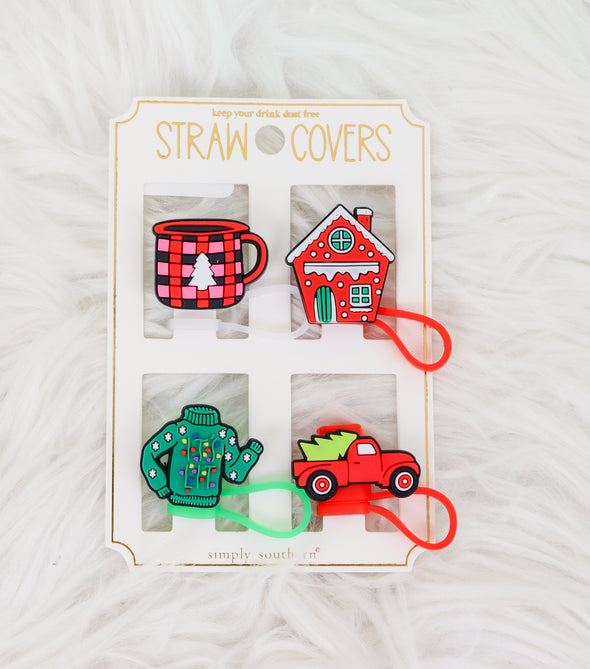 Christmas Straw Covers In 4 Designs