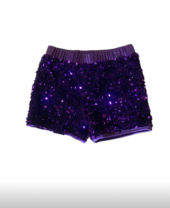 Toddler Sequin Shorts In Gold Or Purple
