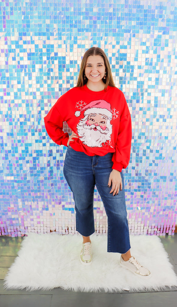 Jolly Santa Red Sweater Top (S-XXL)