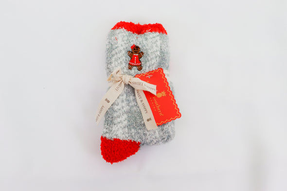 Embroidered Christmas Themed Fuzzy Socks In 4 Designs