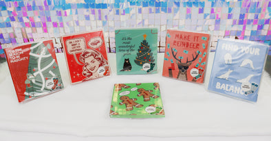 Two Left Feet Holiday Gift Card and Sock Set In 6 Options