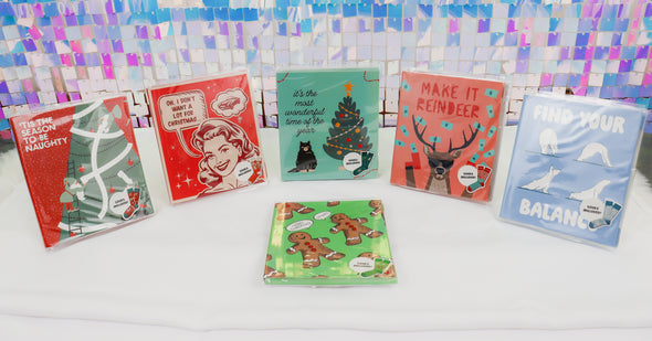 Two Left Feet Holiday Gift Card and Sock Set In 6 Options