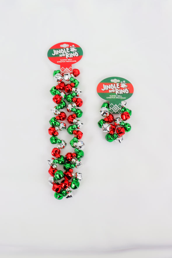 Jingle & Ring Sleigh Bell Stretch Necklace In 2 Colors
