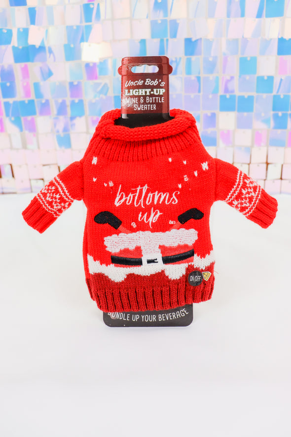 Uncle Bob's Light Up Wine & Bottle Sweater In 4 Options
