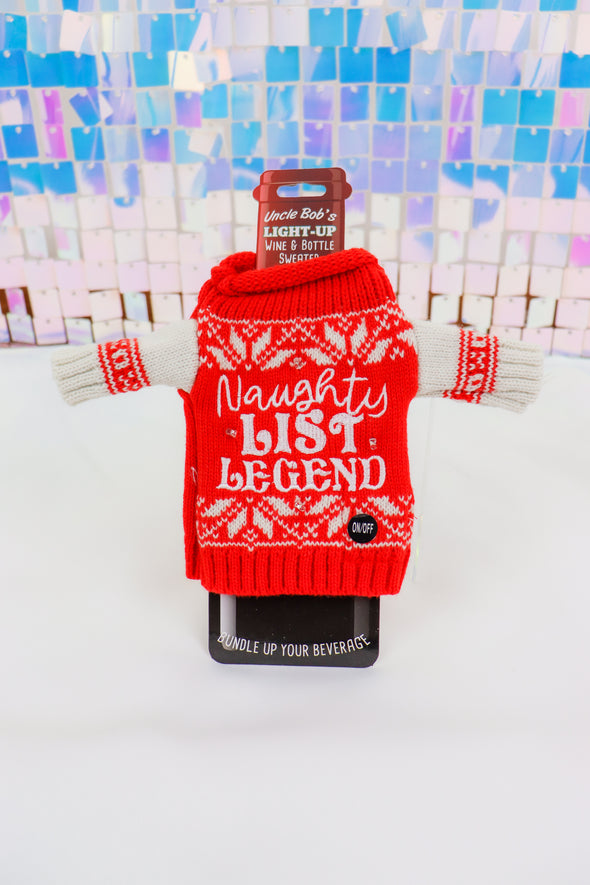 Uncle Bob's Light Up Wine & Bottle Sweater In 4 Options