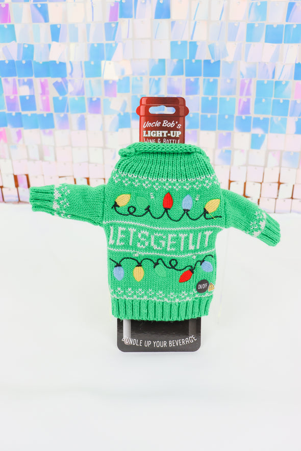 Uncle Bob's Light Up Wine & Bottle Sweater In 4 Options