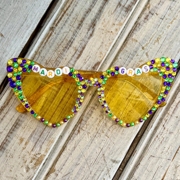 Mardi Gras Beaded Sunglasses in 3 Options
