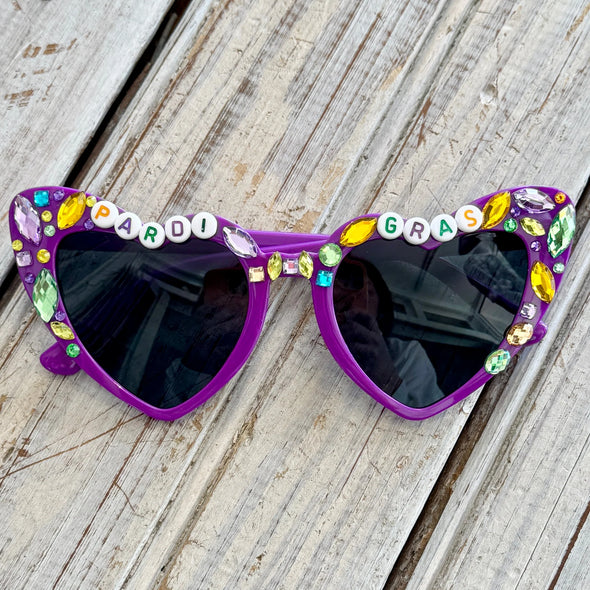 Mardi Gras Beaded Sunglasses in 3 Options
