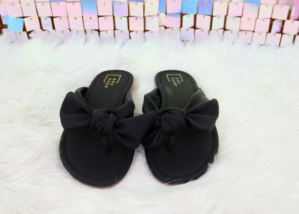 Dharma Bow Sandals in Black or Beige