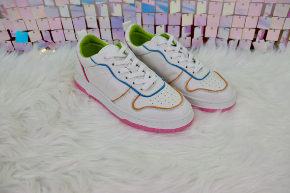 Gadol Sneaker in White, Purple, and Pink