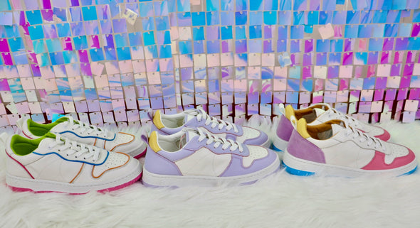 Gadol Sneaker in White, Purple, and Pink