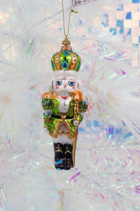 Glass Nutcracker Ornament In 4 Colors