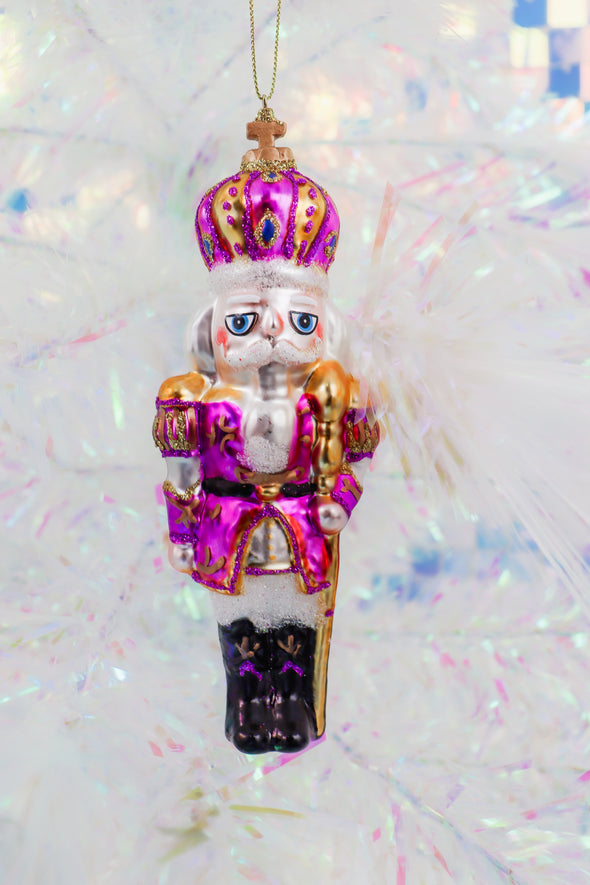 Glass Nutcracker Ornament In 4 Colors
